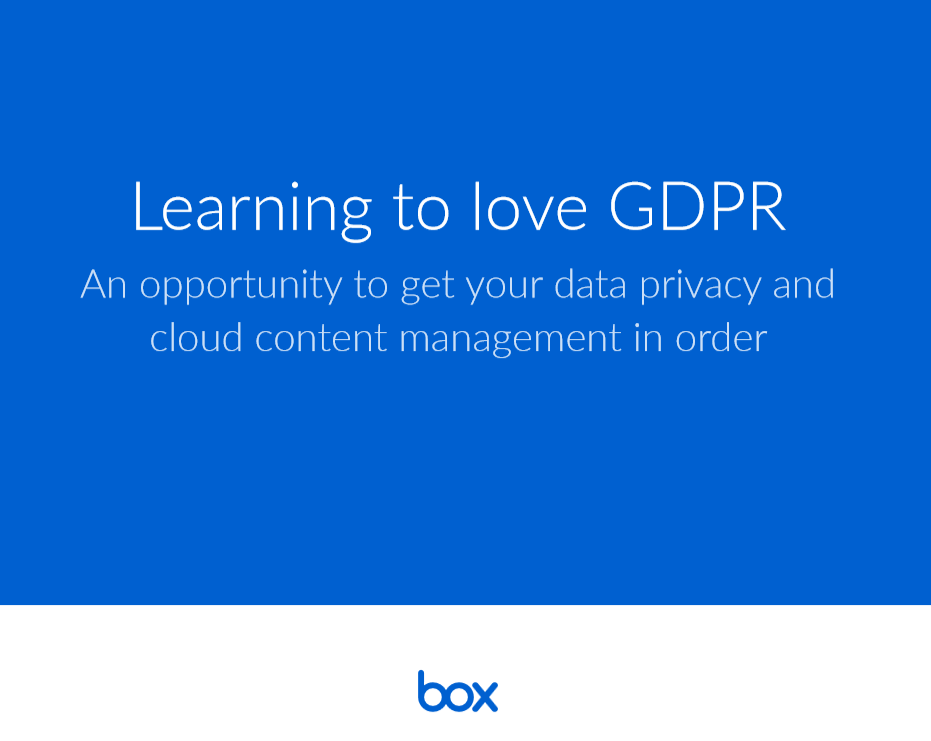 Learning to love GDPR